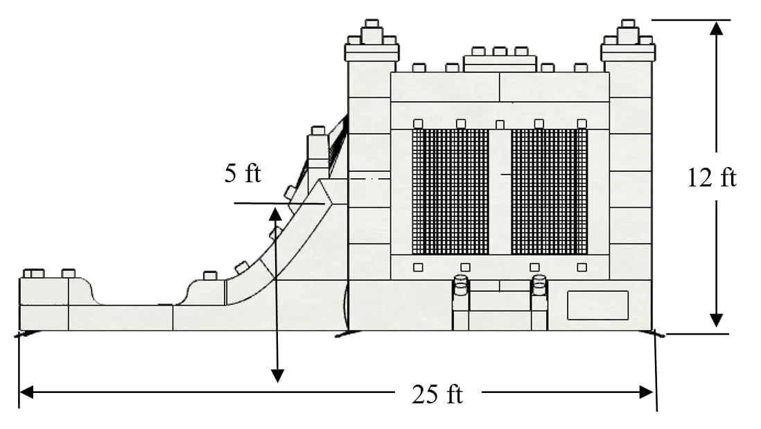 Eagle Bounce Residential Bounce House Eagle Bounce Dual Lane Block Water Combo Residential Bouncer & Slide TB-C-021