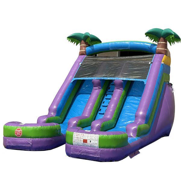 Eagle Bounce Inflatable Slide Eagle Bounce 13'H Dual Lane Purple Water Slide TB-S-101