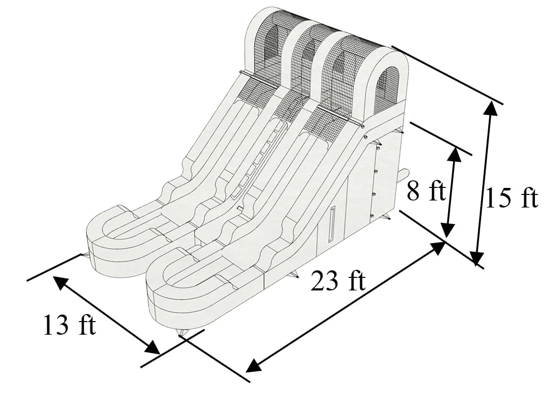 Eagle Bounce Inflatable Slide Eagle Bounce 15'H Dual Lane Red n Blue Slide TB-S-102
