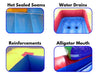 Moonwalk USA Inflatable Bouncers 2-Lane Rainbow Castle Combo with Pool - Wet n Dry C-181