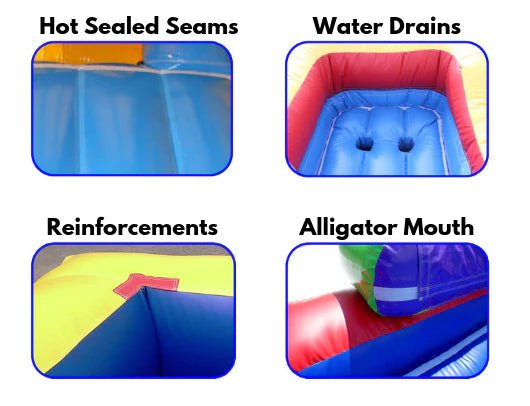 Moonwalk USA Inflatable Bouncers Palm Tree Castle 4-In-1 Commercial Bounce House Combo Wet n Dry C-143