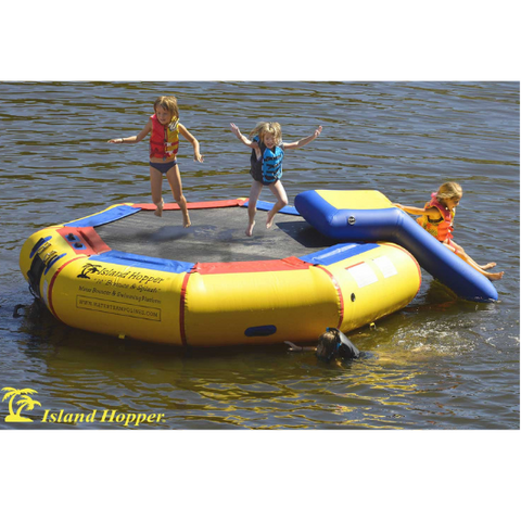 Island Hopper 10 foot Water bouncer with slide water trampoline
