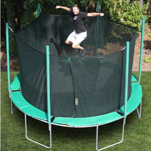 13.5' round magic circle trampoline with safety enclosure