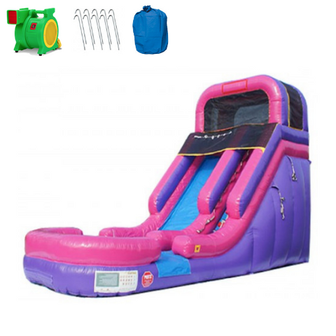 16'H Pink Inflatable Slide Wet n Dry