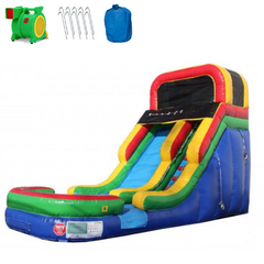 Inflatable Slide - 16'H Rainbow Inflatable Slide Wet/Dry - The Bounce House Store