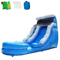 18'H Blue Wave Inflatable Slide Wet n Dry