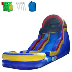 Inflatable Slide - 18'H Blue Bubble Bump Slide Wet/Dry - The Bounce House Store