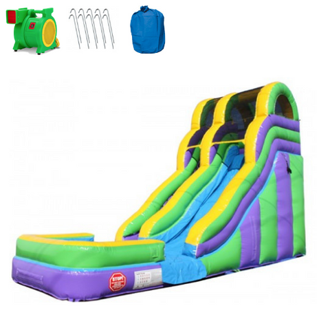 18'H Double Dip Slide - Purple/Green - The Outdoor Play Store