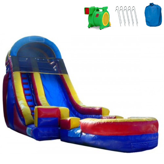 Moonwalk USA Inflatable Slide 18'H Rainbow Screamer Inflatable Slide Wet n Dry W-303