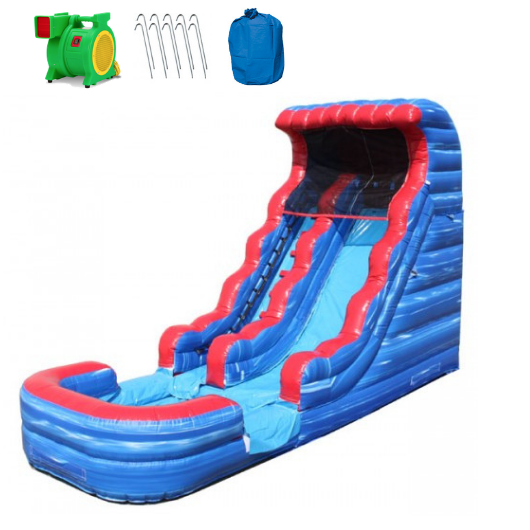 Moonwalk USA Inflatable Slide 18'H Tsunami Inflatable Slide Wet n Dry W-066