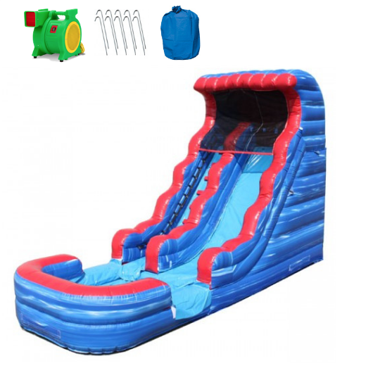 Inflatable Slide - 18'H Tsunami Inflatable Slide Wet/Dry - The Bounce House Store