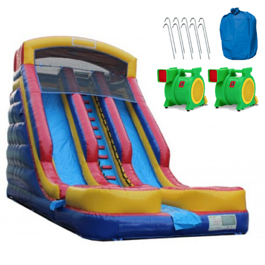 20'h rainbow commercial inflatable water slide with dual lanes