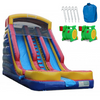 Image of 20'h rainbow commercial inflatable water slide with dual lanes