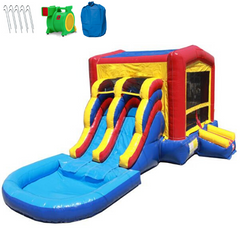2 Lane Classic Module Bounce House Combo with Pool