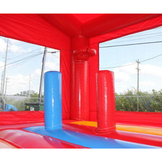 14' Commercial Bounce House Fire Station with basketball hoop