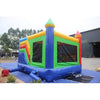 Image of outside view of the rainbow castle combo with slide
