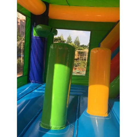 inflatable pop up obstacles inside the commercial bounce house