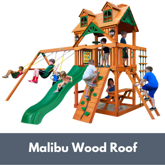 Chateau Wooden Cedar Swing Set with Malibu Wood Roof