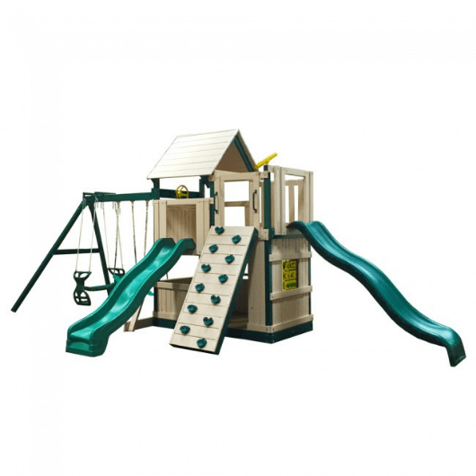 Congo Safari Lookout and Climber Swing Set Green and Sand
