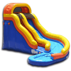 Inflatable Slide - 19'H Curved Inflatable Slide Wet/Dry - The Bounce House Store
