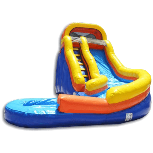 Inflatable Slide - 19'H Curved Inflatable Slide Wet/Dry - The Bounce House Store