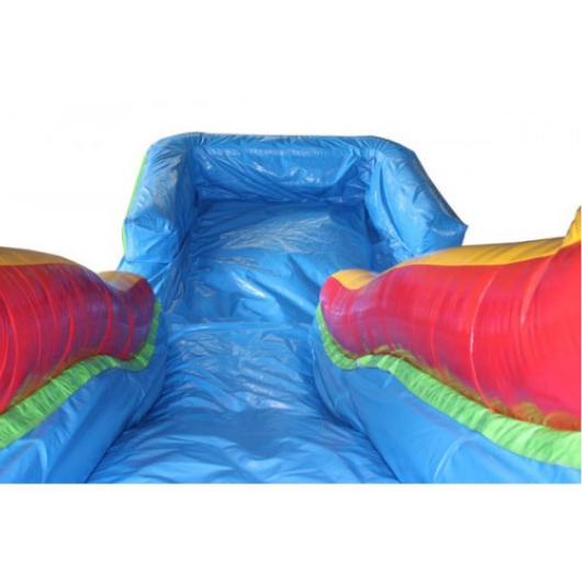 18'H Double Dip Inflatable Slide Wet and Dry - Rainbow 