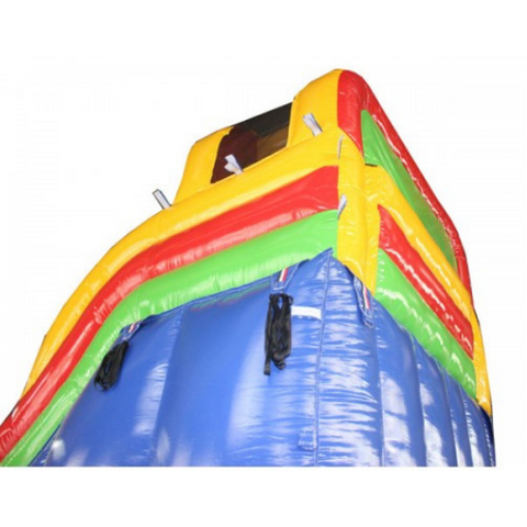18'H Double Dip Inflatable Slide Wet and Dry - Rainbow