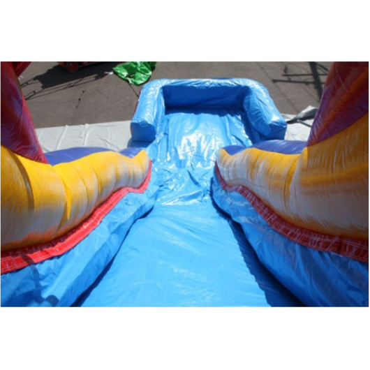 18'H Double Dip Inflatable Slide Wet and Dry - RBY - Slide