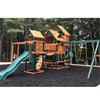 Image of Gorilla Empire Extreme Wooden Swing Set on mulch