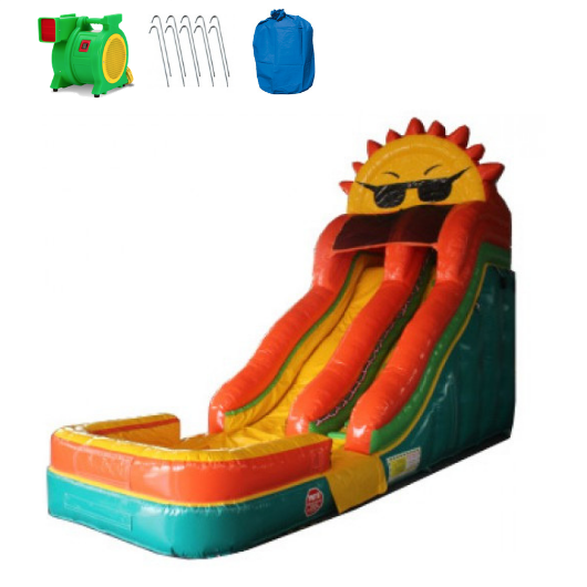 18'H Sunny Inflatable Slide Wet n Dry - The Outdoor Play Store