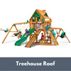 Image of Gorilla Frontier Wooden Swing Set with Treehouse Roof
