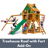 Image of Gorilla Chateau Wooden Playset with Treehouse Roof and Fort Add On