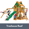 Image of Gorilla Chateau Wooden Swing Set with Treehouse Roof