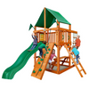 Image of Gorilla Chateau tower playset with deluxe green vinyl canopy