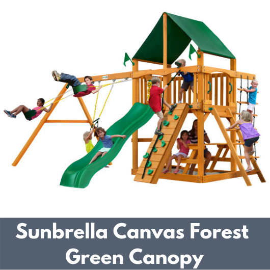 Gorilla Chateau Wooden Playset with Sunbrella Canvas Forest Green Canopy