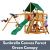 Image of Gorilla Chateau Wooden Playset with Sunbrella Canvas Forest Green Canopy
