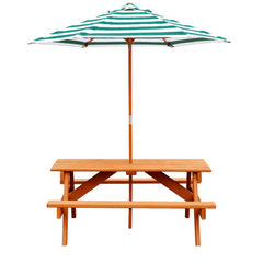 Gorilla Wooden Picnic Table with Umbrella