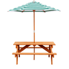 Image of Gorilla Wooden Picnic Table with Umbrella