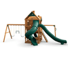 Image of Gorilla Playsets Empire Wooden Swing Set with Wood Roof back side