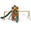 Image of Gorilla Playsets Empire Wooden Swing Set with Wood Roof front view