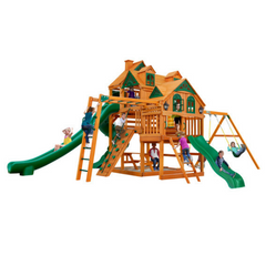 Gorilla Playsets Empire Wooden Swing Set with Wood Roof
