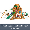 Image of Gorilla Frontier Wooden Swing Set with Treehouse Roof with Fort Add-On