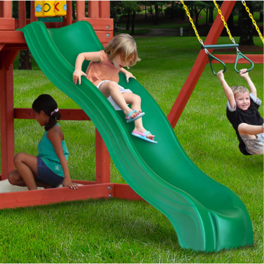 Girl sliding down gorilla Alpine Wave Slide