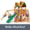 Image of Gorilla Playsets Navigator Wooden Swing Set with Malibu Wood Roof