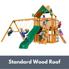 Image of Gorilla Playsets Chateau Clubhouse Wooden Playset with Standard Wood Roof