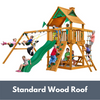 Image of Gorilla Playsets Chateau Wooden Swing Set with Wood Roof