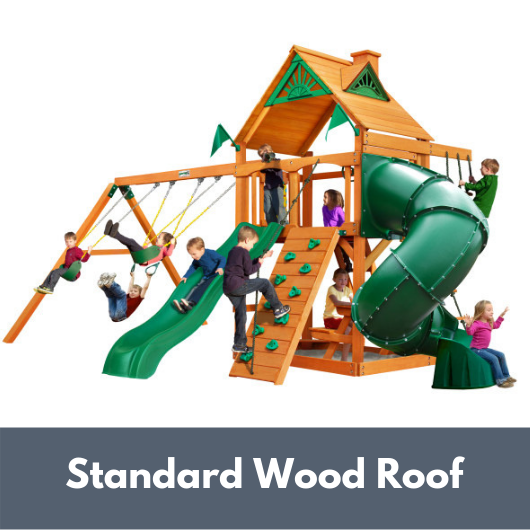 Gorilla Playsets Mountaineer Swing Set with Wood Roof