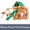 Image of Gorilla Playsets Navigator Wooden Swing Set with Deluxe Vinyl Green Canopy