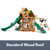 Image of Gorilla Playsets Great Skye II Wooden Swing Set with Standard Wood Roof