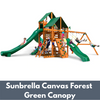 Image of Gorilla Playsets Great Skye II Wooden Swing Set with Sunbrella Canvas Forest Green Canopy